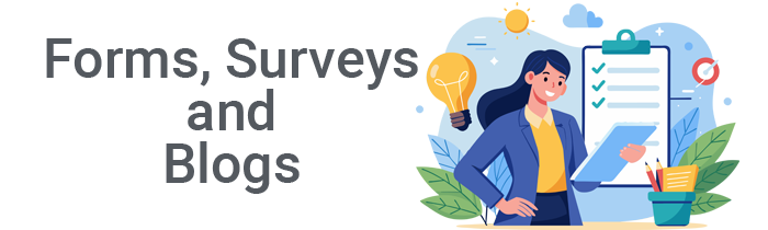 Forms, Surveys and Blogs Banner